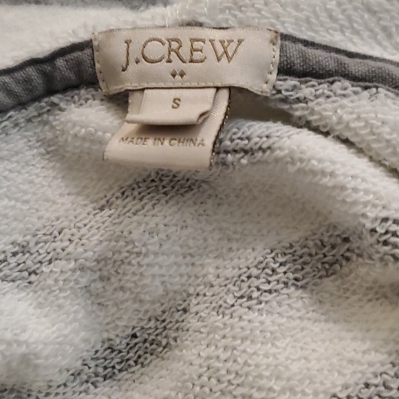 J crew white and gray striped hoodies sweater - Picture 6 of 9